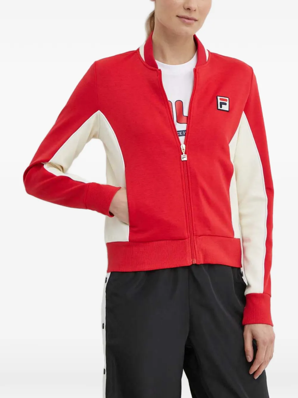 Fila colourblock zip sweatshirt - Rosso