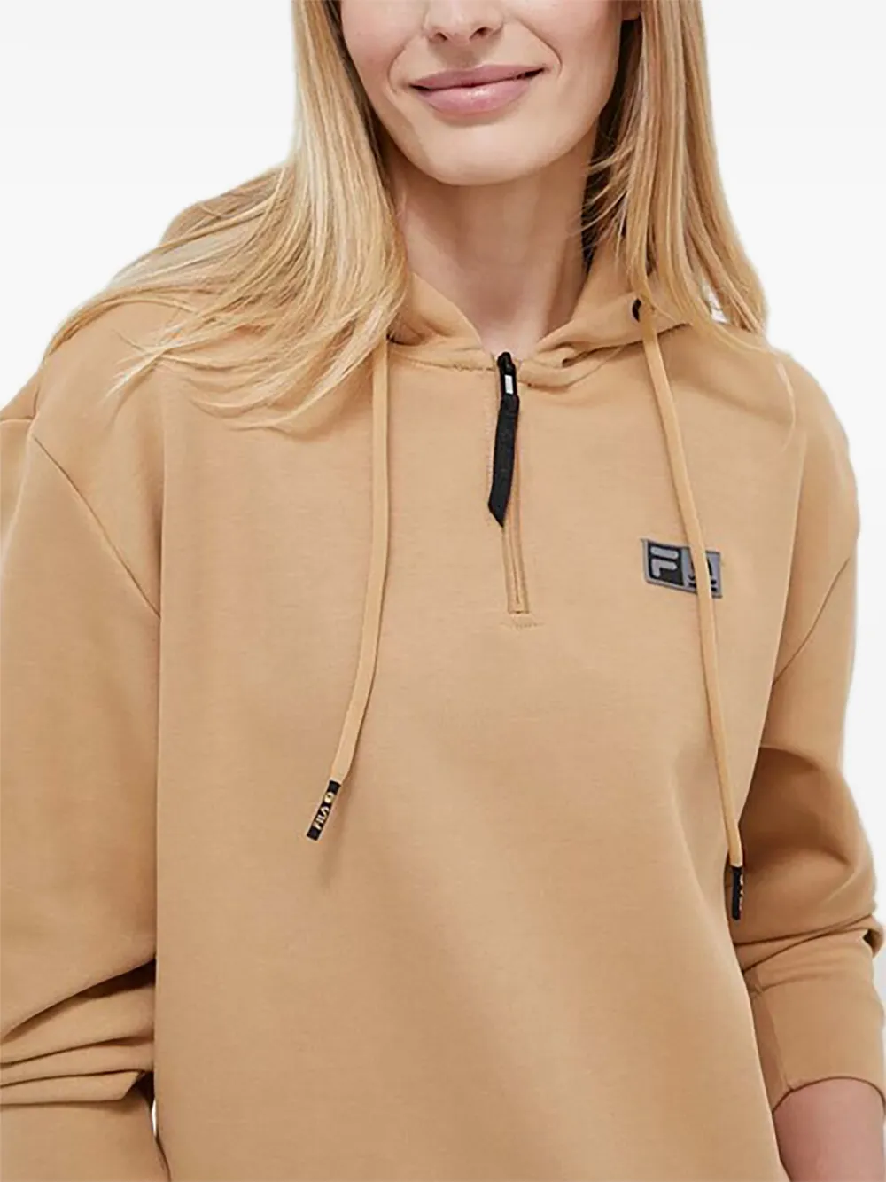 Fila Hoodie met halve rits Beige