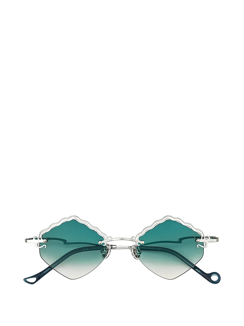 Eyepetizer Seine scalloped-edges sunglasses - Argento
