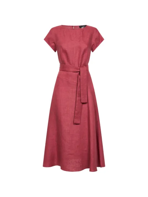 Weekend Max Mara vestido midi de manga corta con cinturón