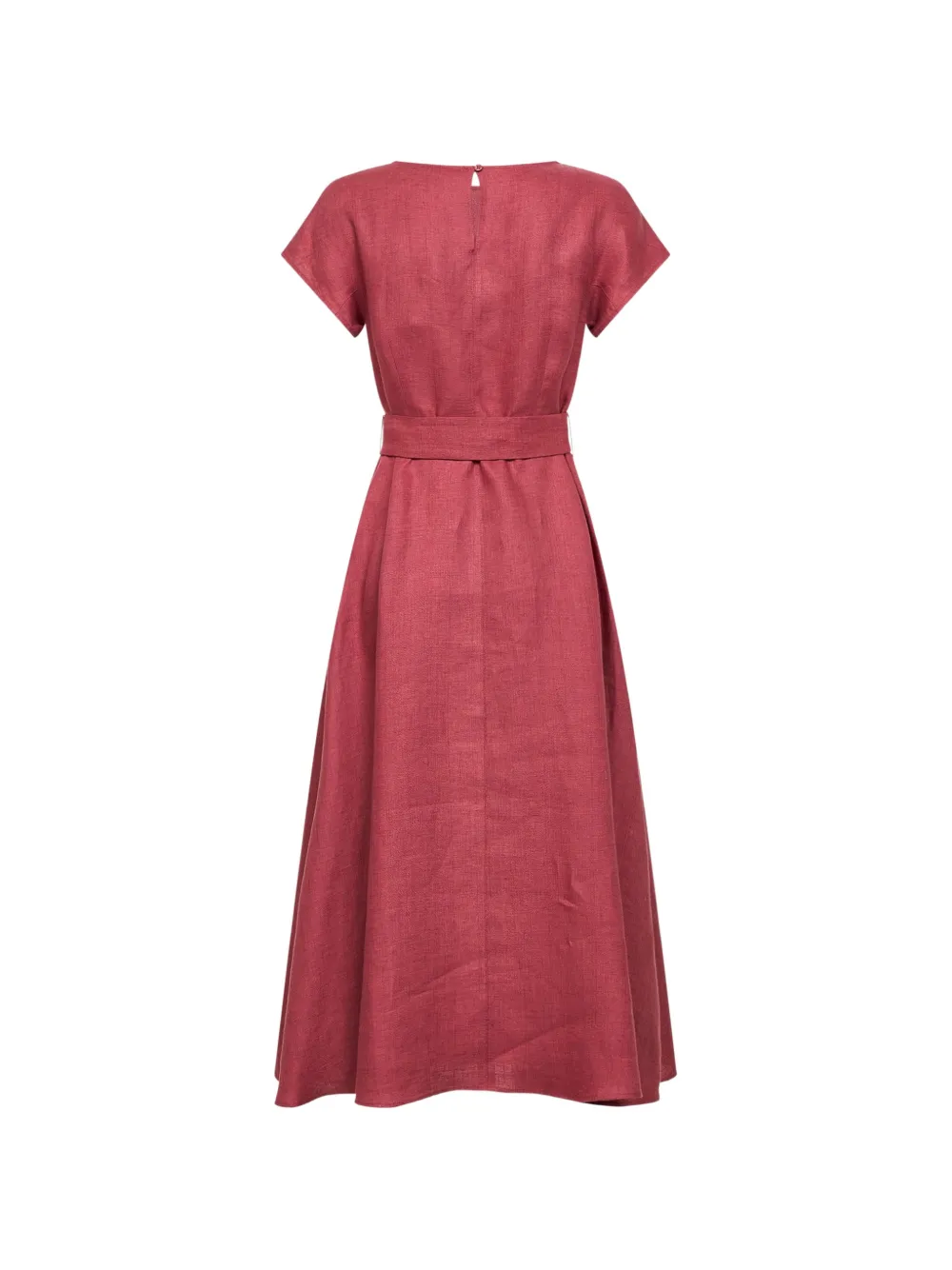  Weekend Max Mara Cap-sleeve Belted Midi Dress - Red 