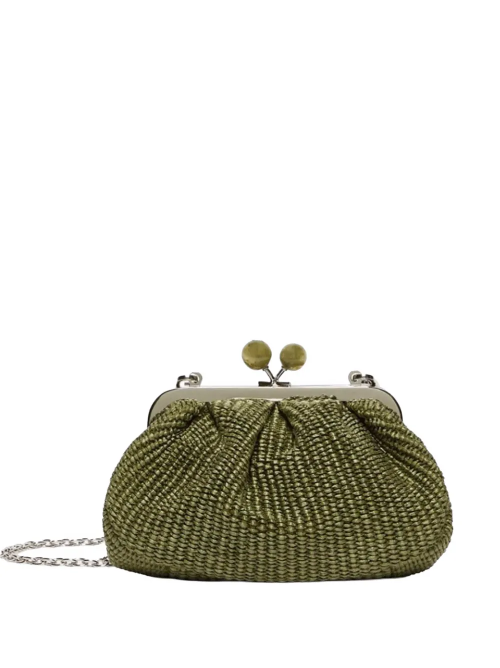 Weekend Max Mara small Pasticcino woven raffia-effect sphere tote bag - Verde