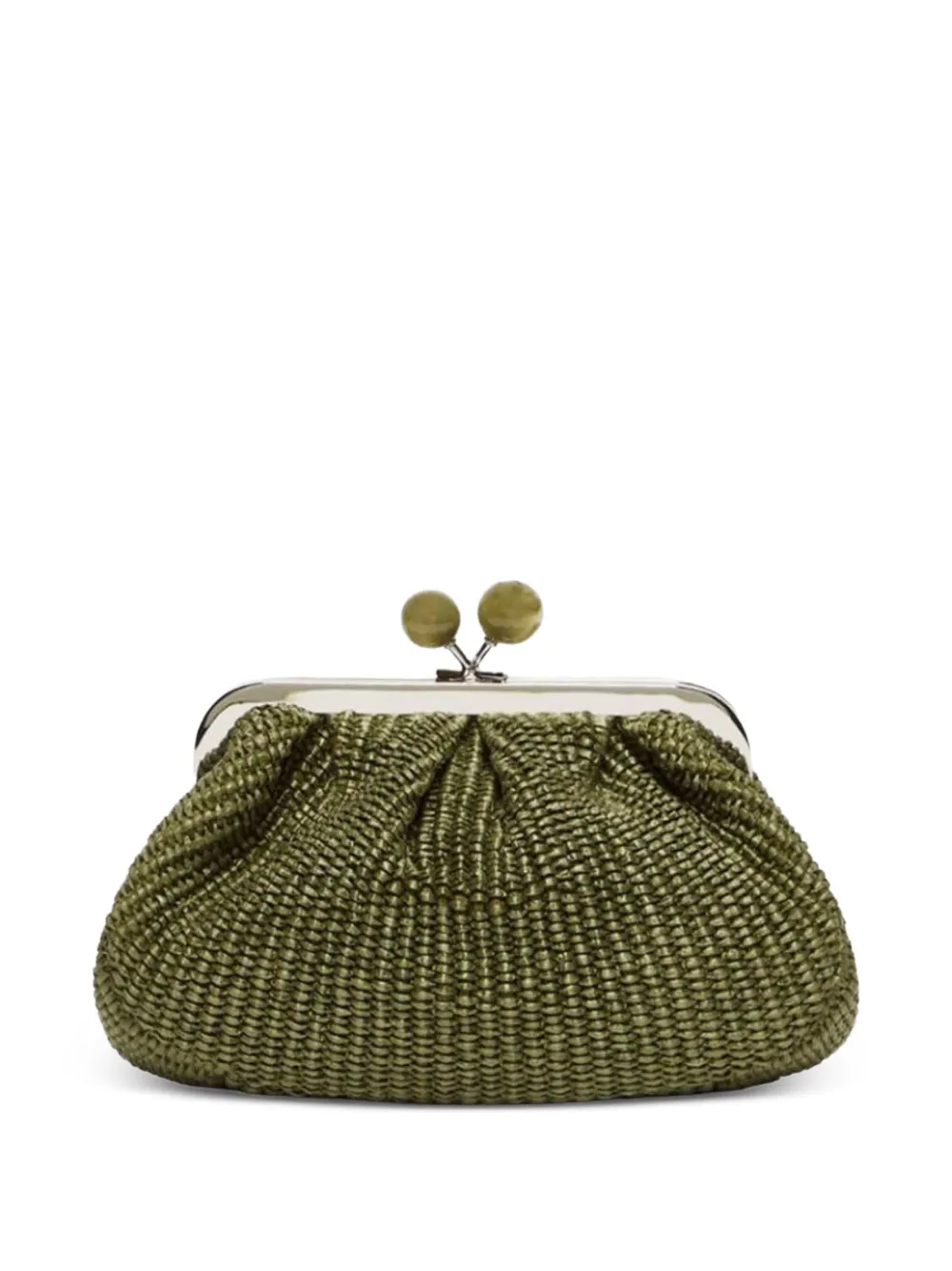  Weekend Max Mara Small Pasticcino Woven Raffia-effect Sphere Tote Bag - Green 