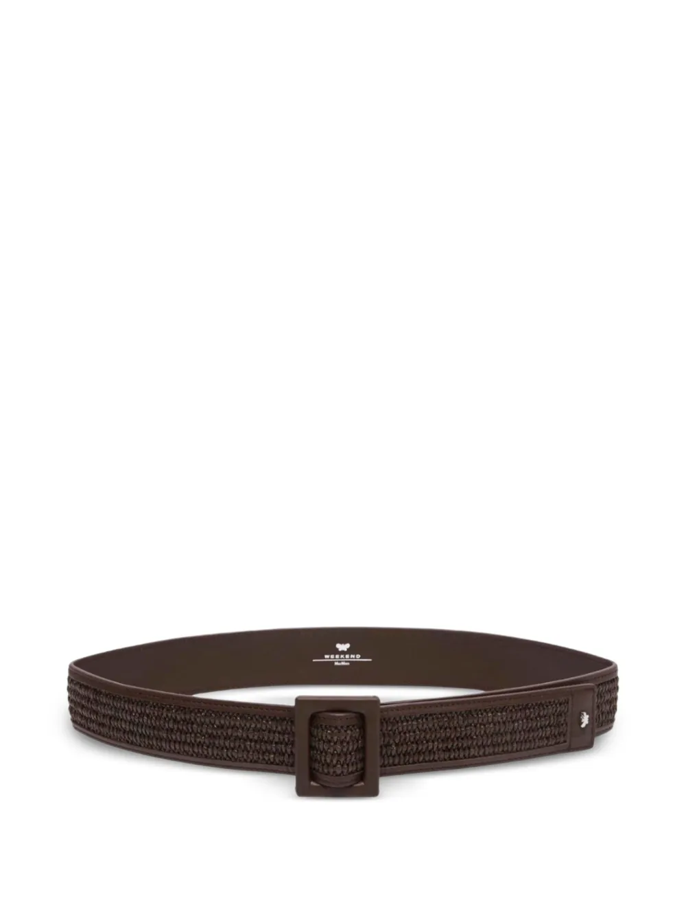 Weekend Max Mara square-buckle woven belt - Marrone