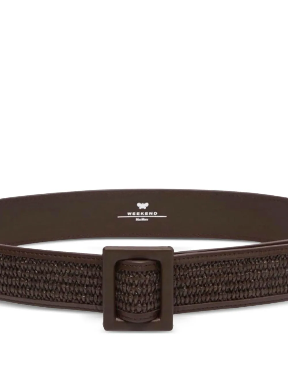  Weekend Max Mara Square-buckle Woven Belt - Brown 