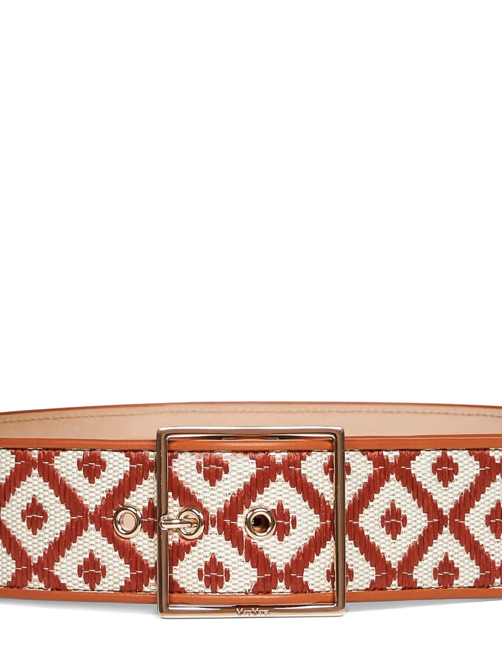  Max Mara Raffia-effect Wide Fabric Belt - Brown 