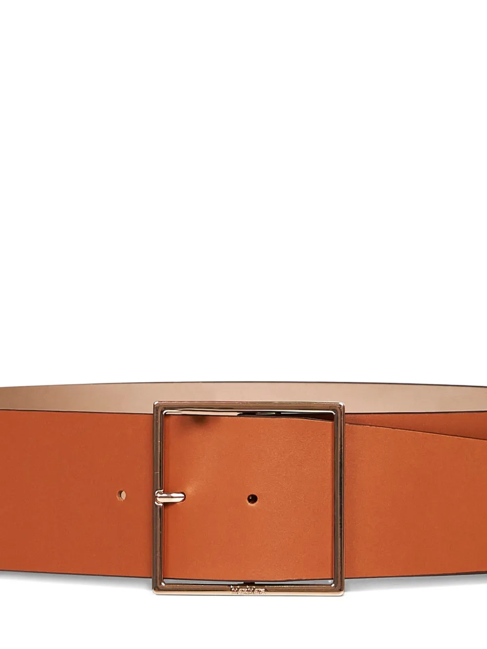  Max Mara Square-buckle Leather Belt - Brown 