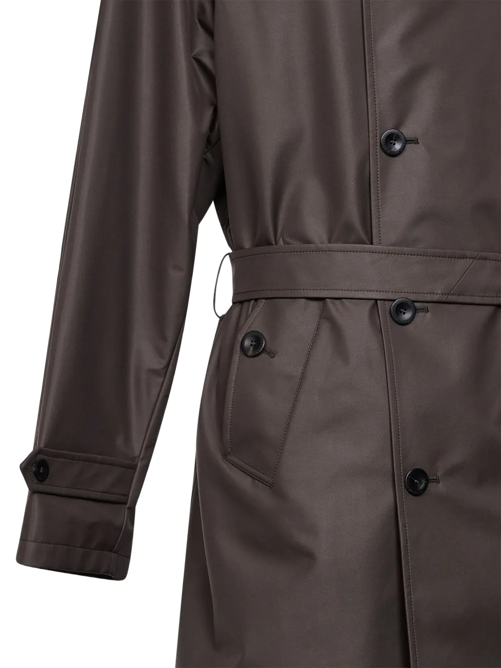  Giorgio Armani Double-breasted Belted Coat - Brown 