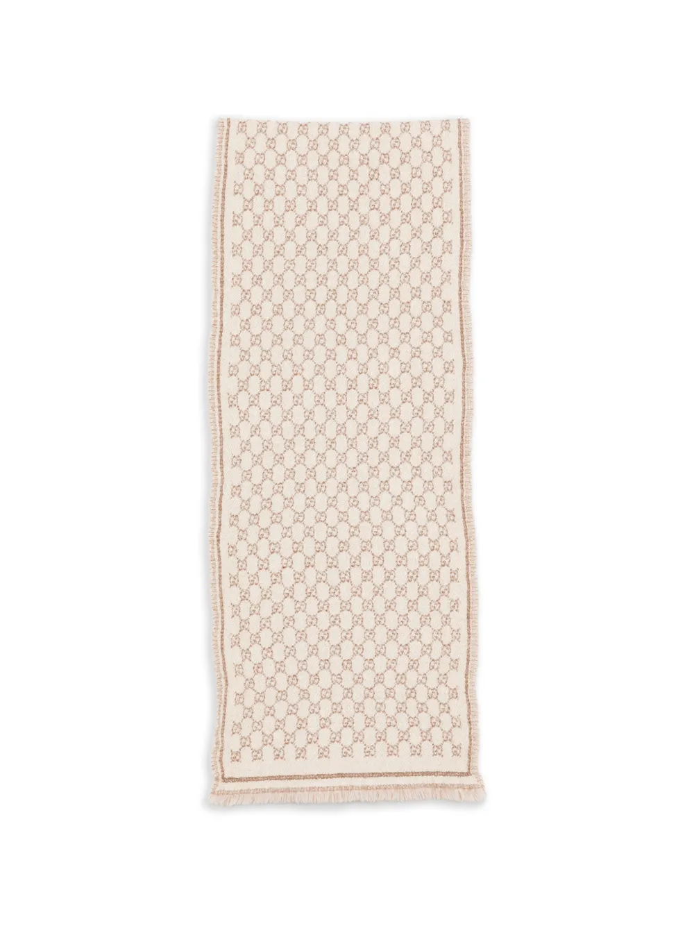 Pre-owned Gucci Jacquard Scarf In Neutral