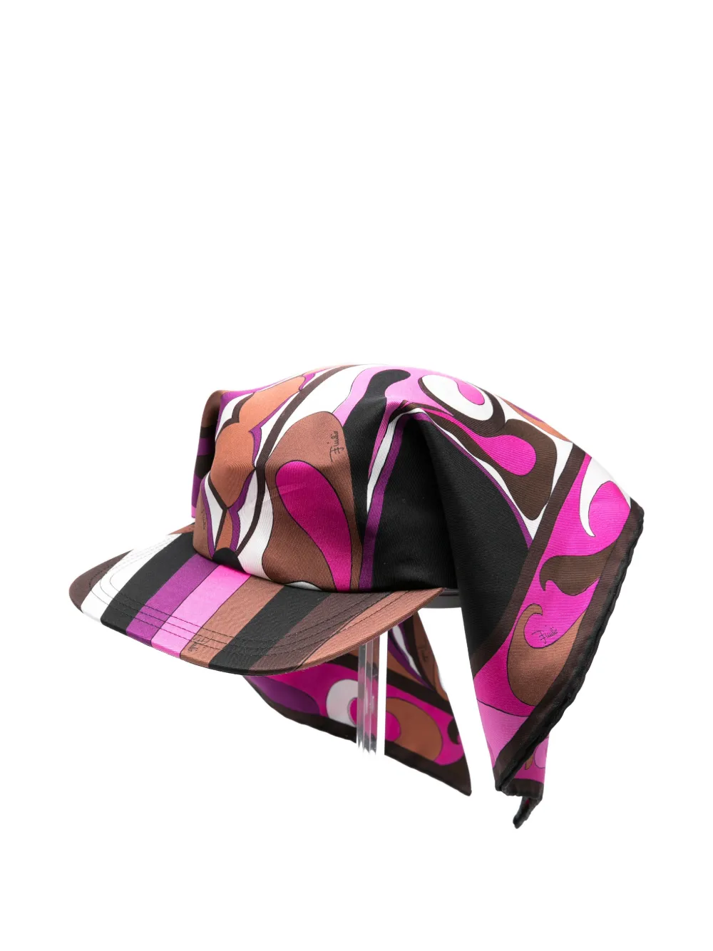 Pre-owned Pucci Orchidee-print Silk Cap In Pink