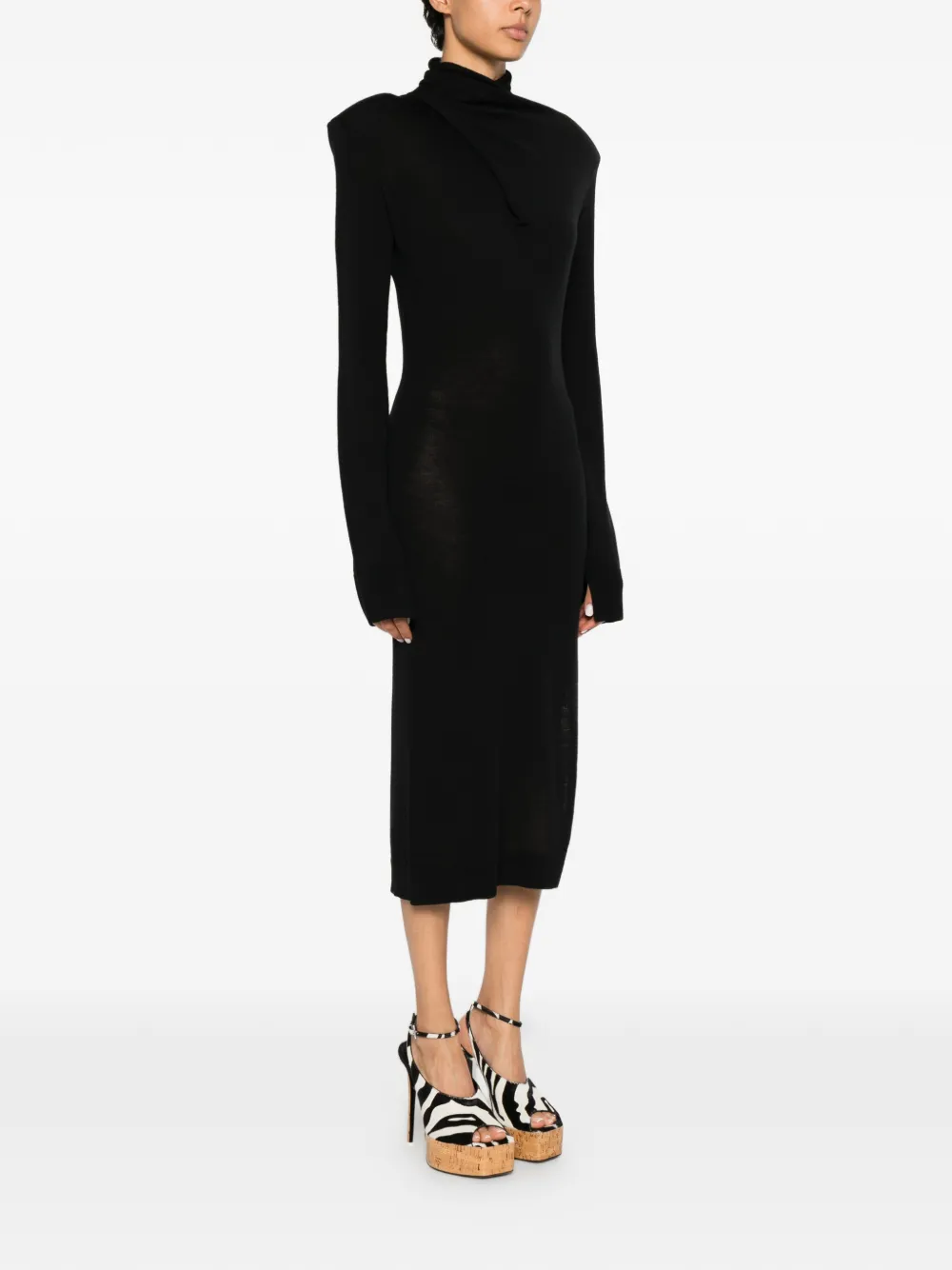The Attico Jurk met col Zwart