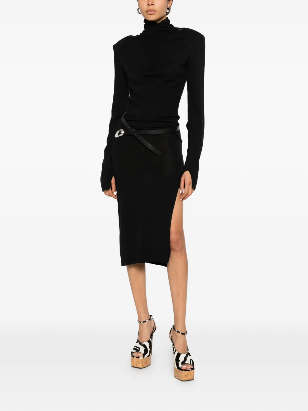 The Attico Jurk met col Zwart