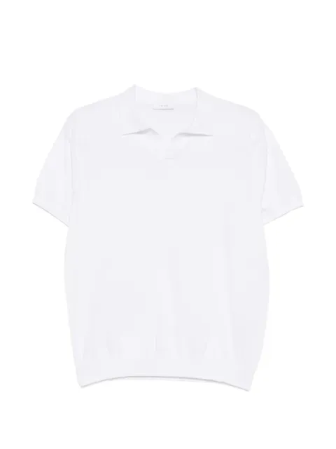 DIKTAT fine-knit V-neck polo shirt