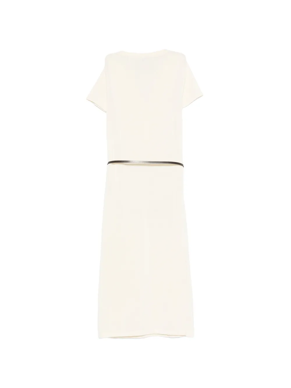 Semicouture Maxi-jurk met knoopsluiting en ceintuur Beige