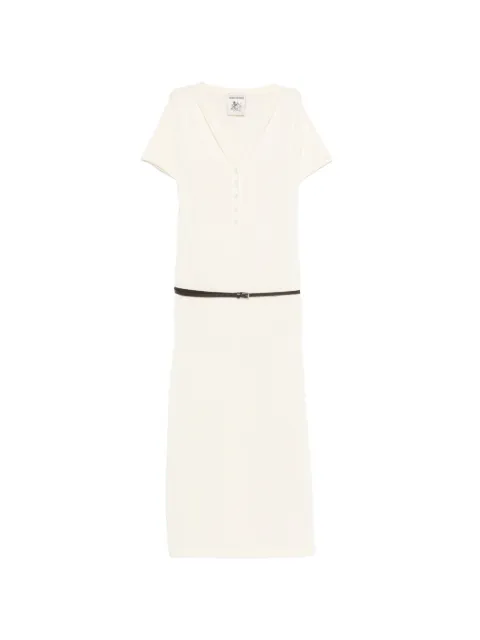 Semicouture belted button-fastening maxi dress