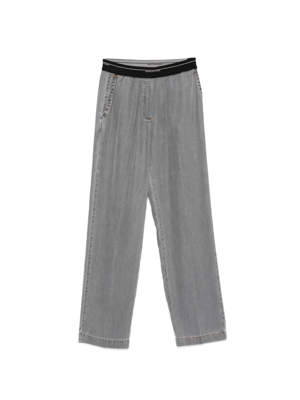 Semicouture logo-waistband trousers - Grigio