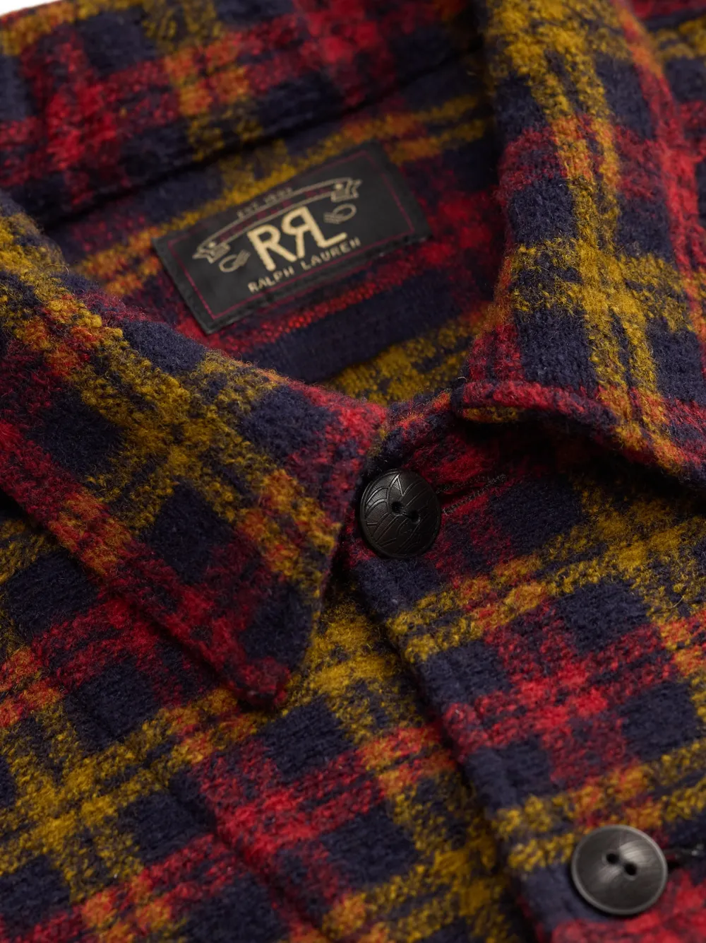 Ralph Lauren RRL Geruit katoenen bomberjack Zwart