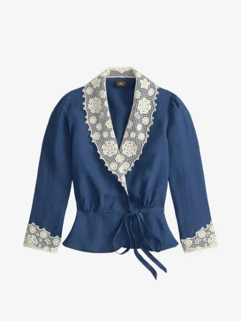 Ralph Lauren RRL lace-trim wrap blouse