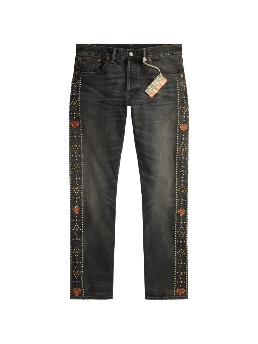Ralph Lauren RRL Jeans slim con borchie - Grigio