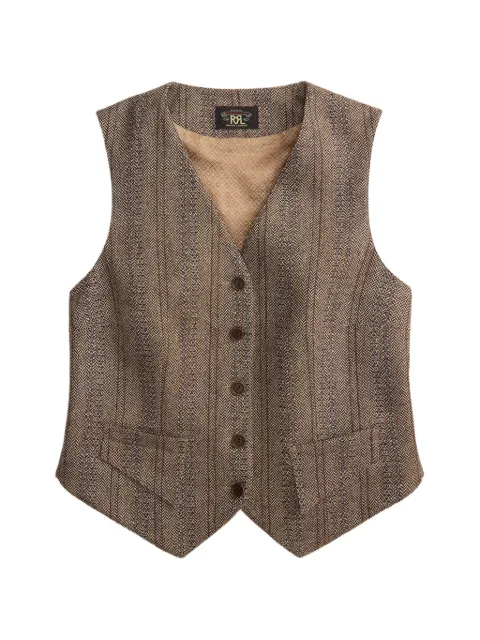 Ralph Lauren RRL chaleco con botones y estampado pied de poule