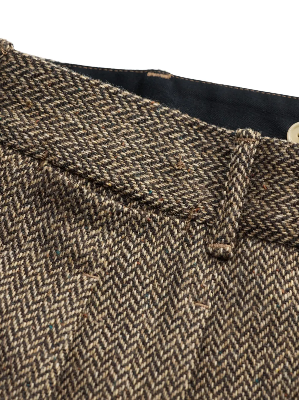 Ralph Lauren RRL Plooibroek met visgraatpatroon Bruin