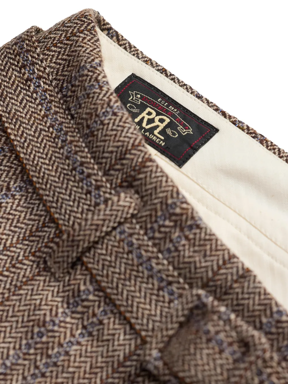 Ralph Lauren RRL Plooibroek met visgraatpatroon Bruin