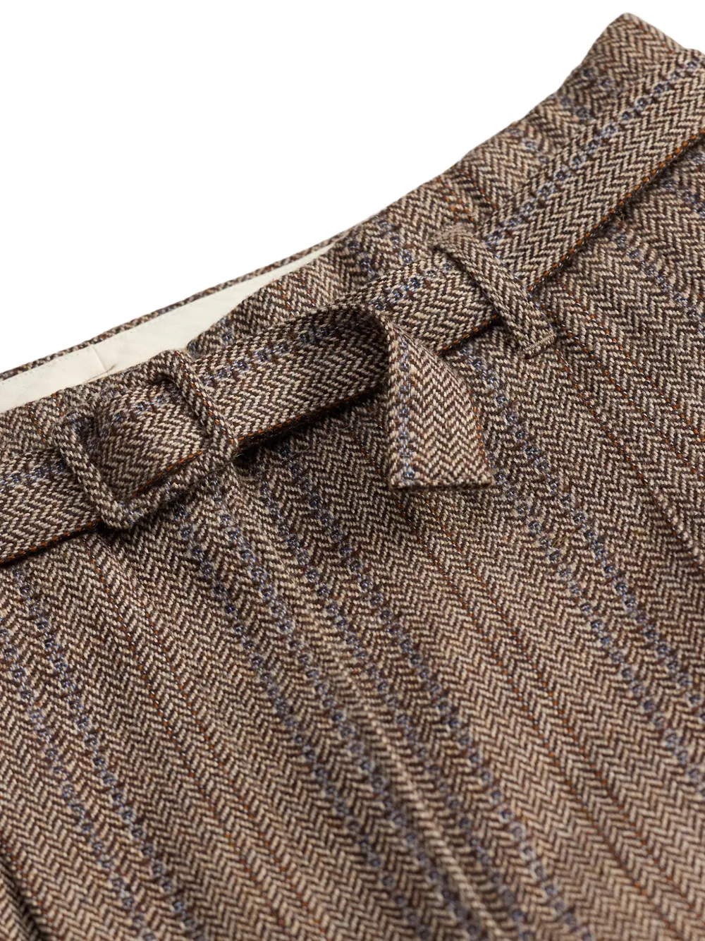 Ralph Lauren RRL Plooibroek met visgraatpatroon Bruin
