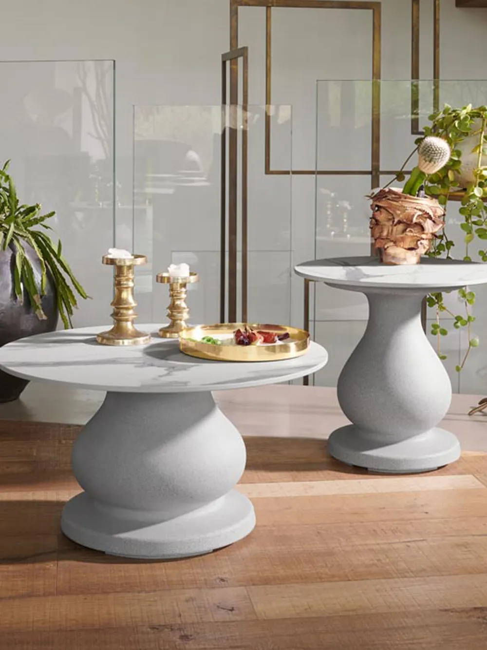  Slide Ottocento Marble-effect Mini Table - Grey 