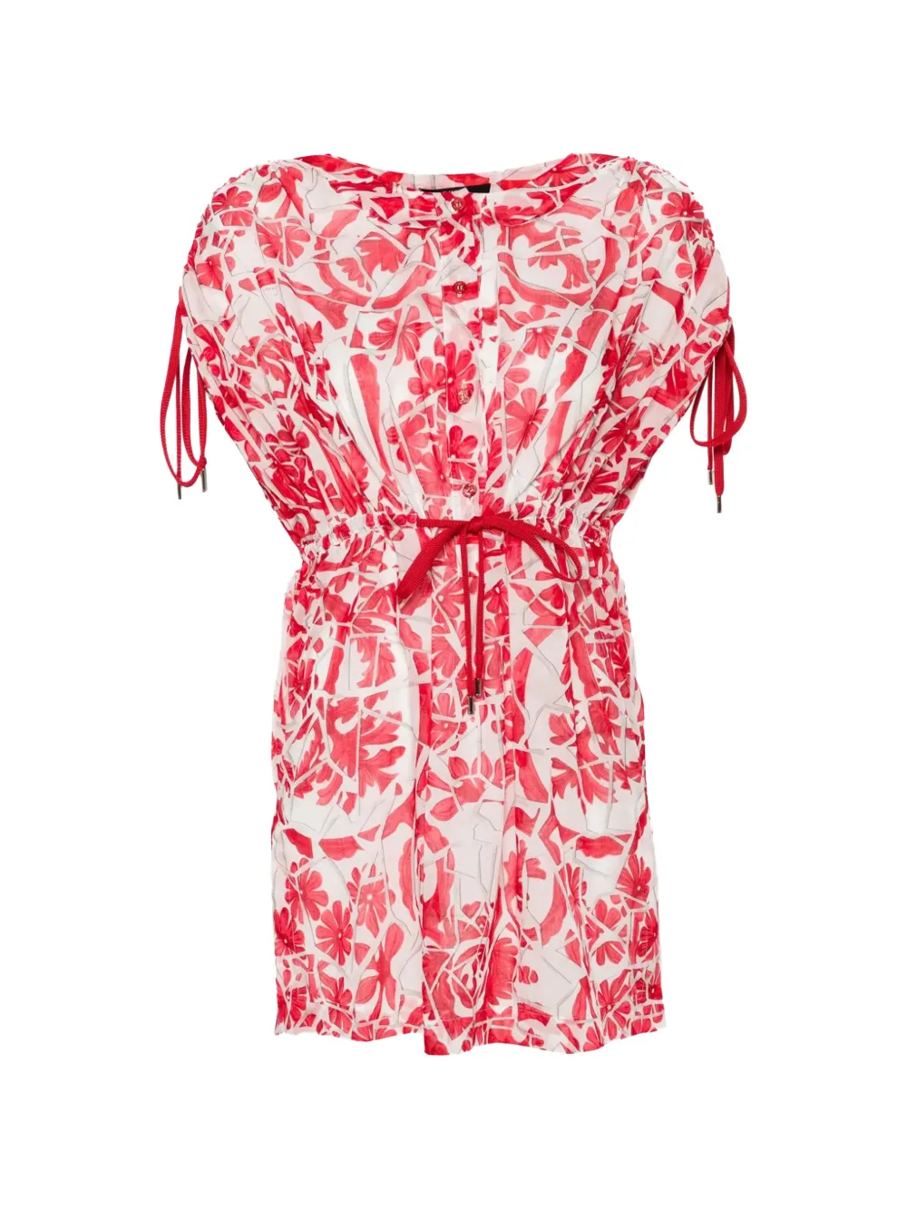 Gucci Pre-Owned floral drawstring dress - Rosso