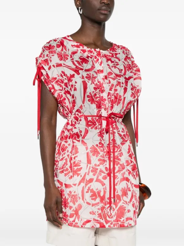 gucci red floral dress $1700 NEW Authentic Gucci Runway Silk Floral T-Shirt Dress, 284037