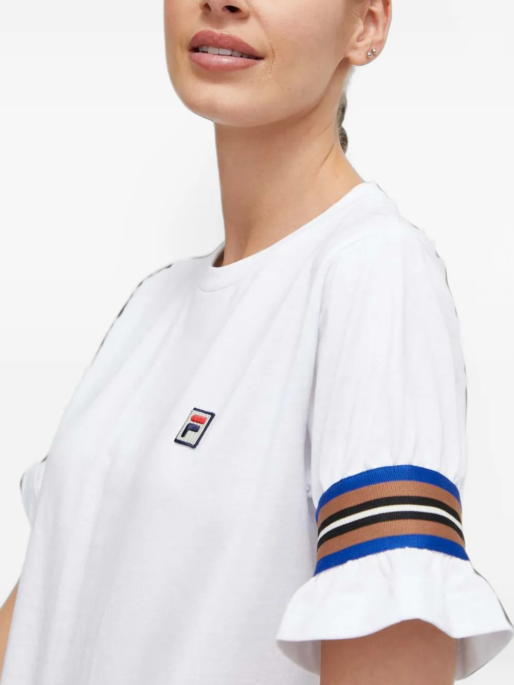 Fila ruffled-sleeve T-shirt Wit