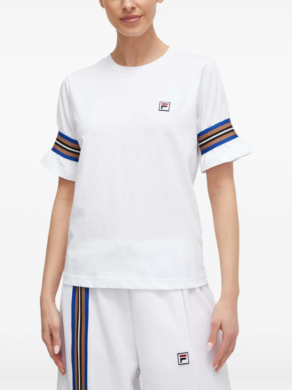 Fila ruffled-sleeve T-shirt Wit