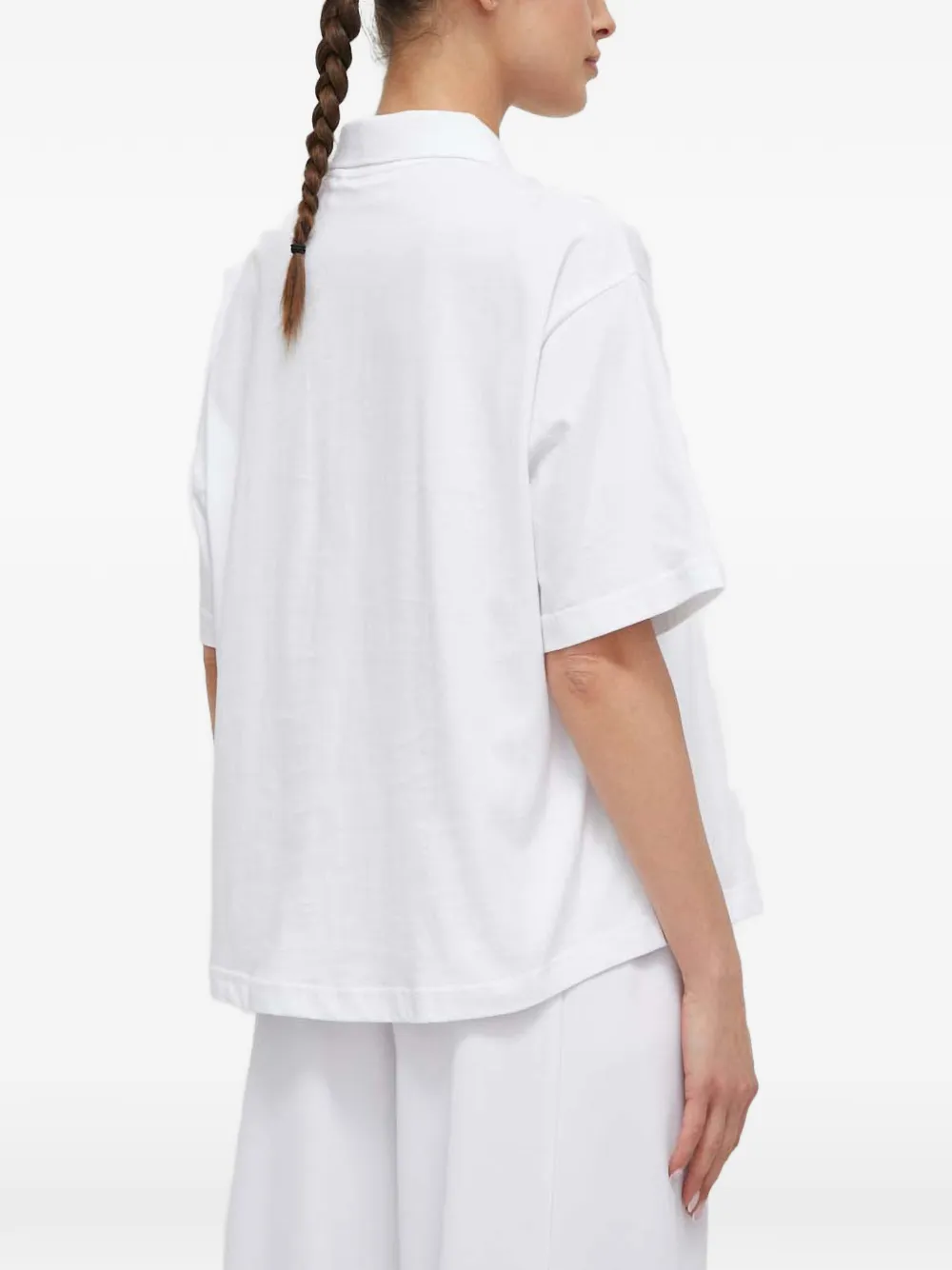 Fila Poloshirt met logopatch en gestreepte afwerking Wit