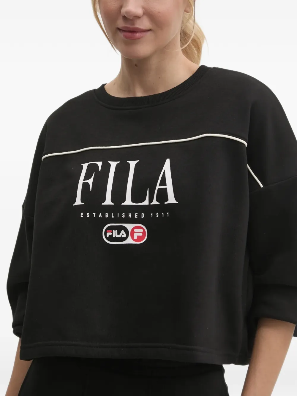 Fila Lewistown crew cropped sweatshirt Zwart