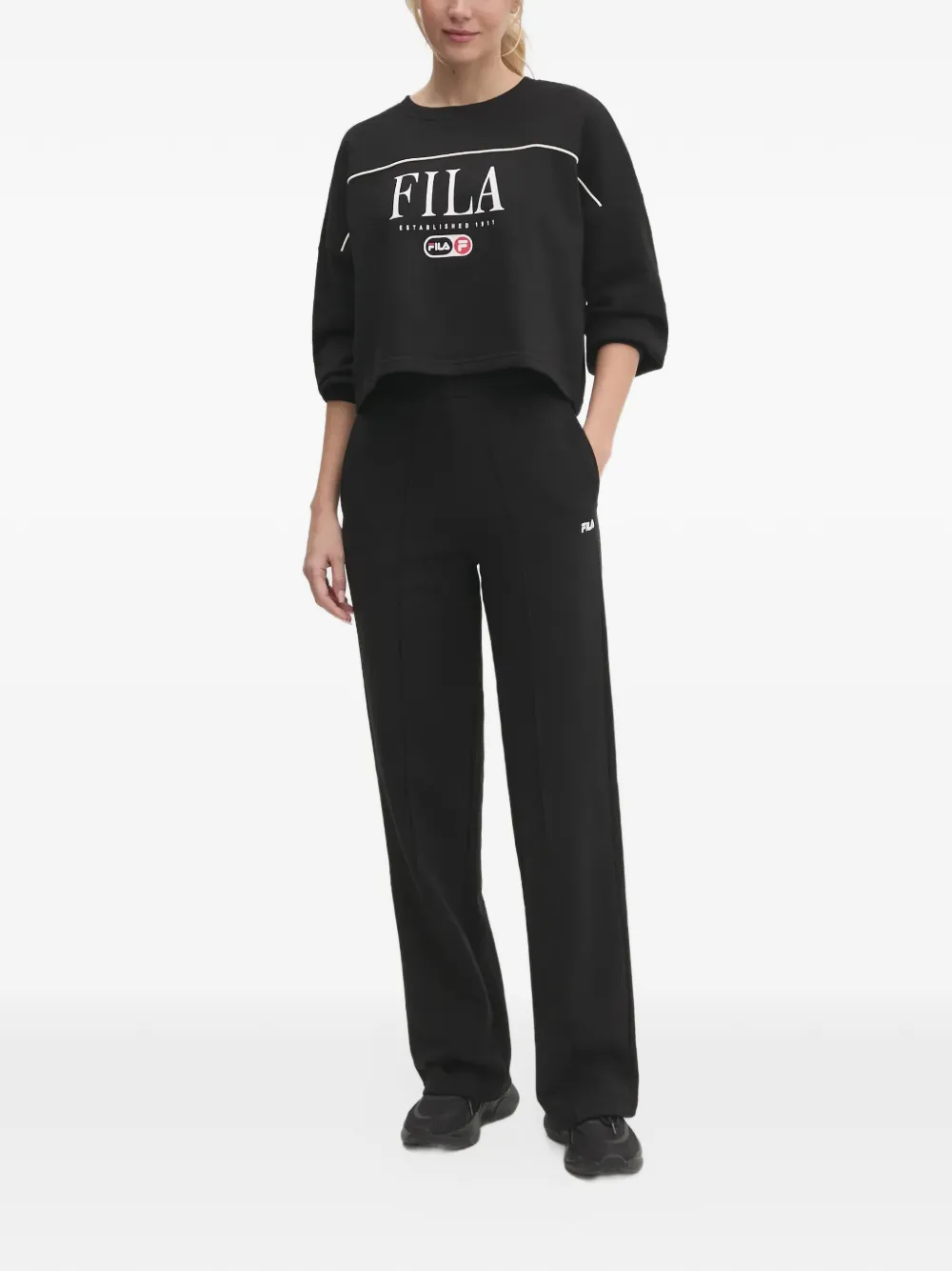 Fila Lewistown crew cropped sweatshirt Zwart