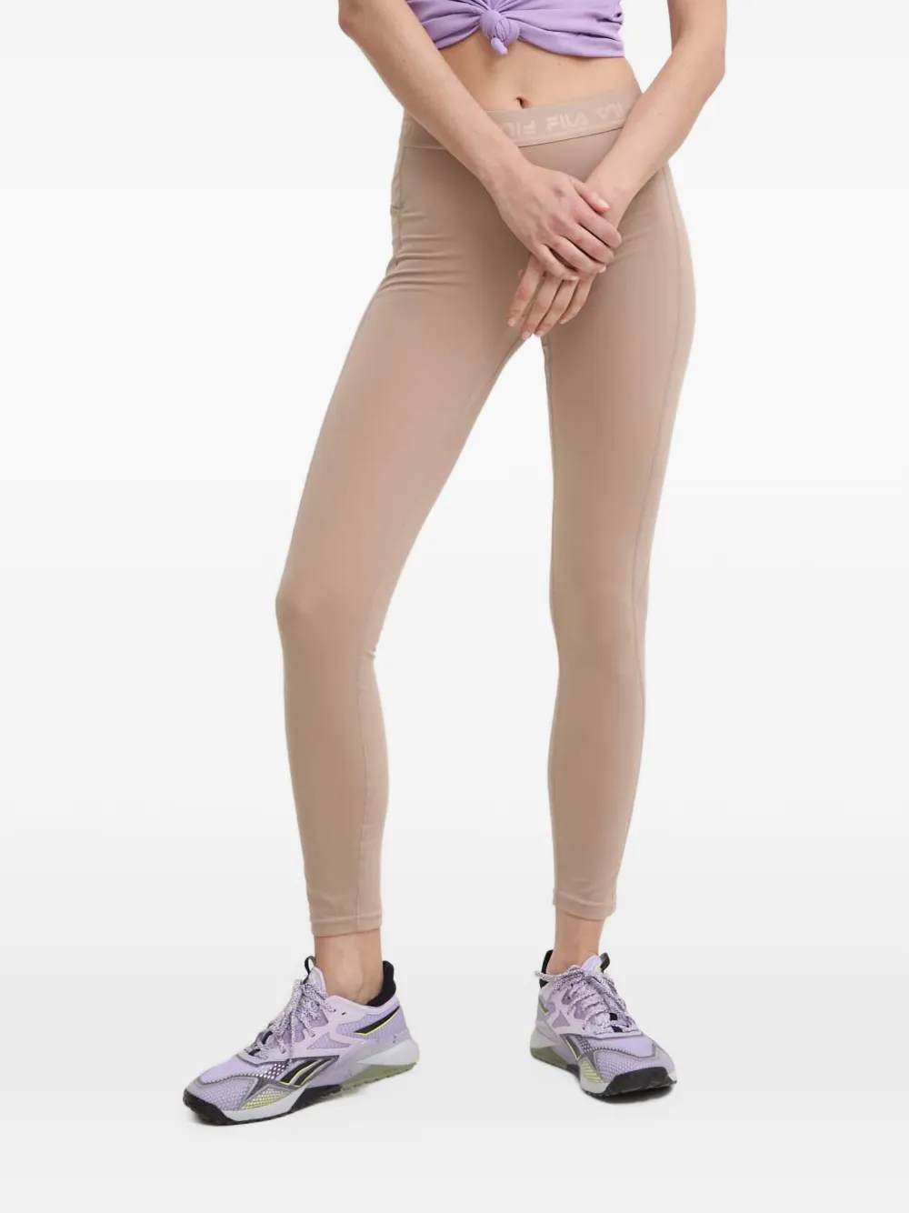 Fila Leggings con banda logo - Toni neutri