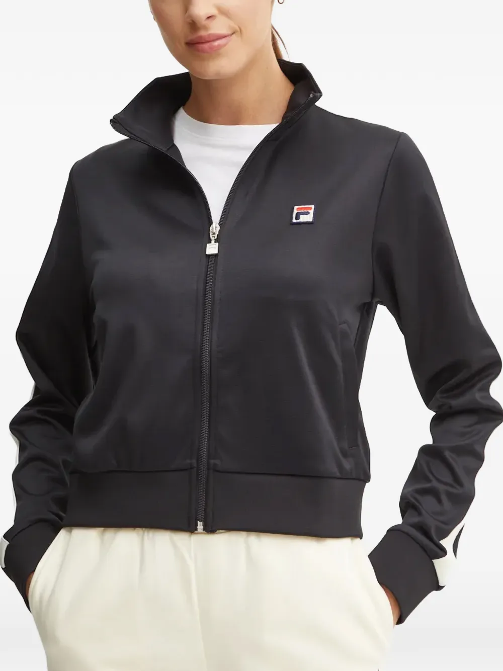 Fila Zip-up Logo-patch Sweatshirt In Blue