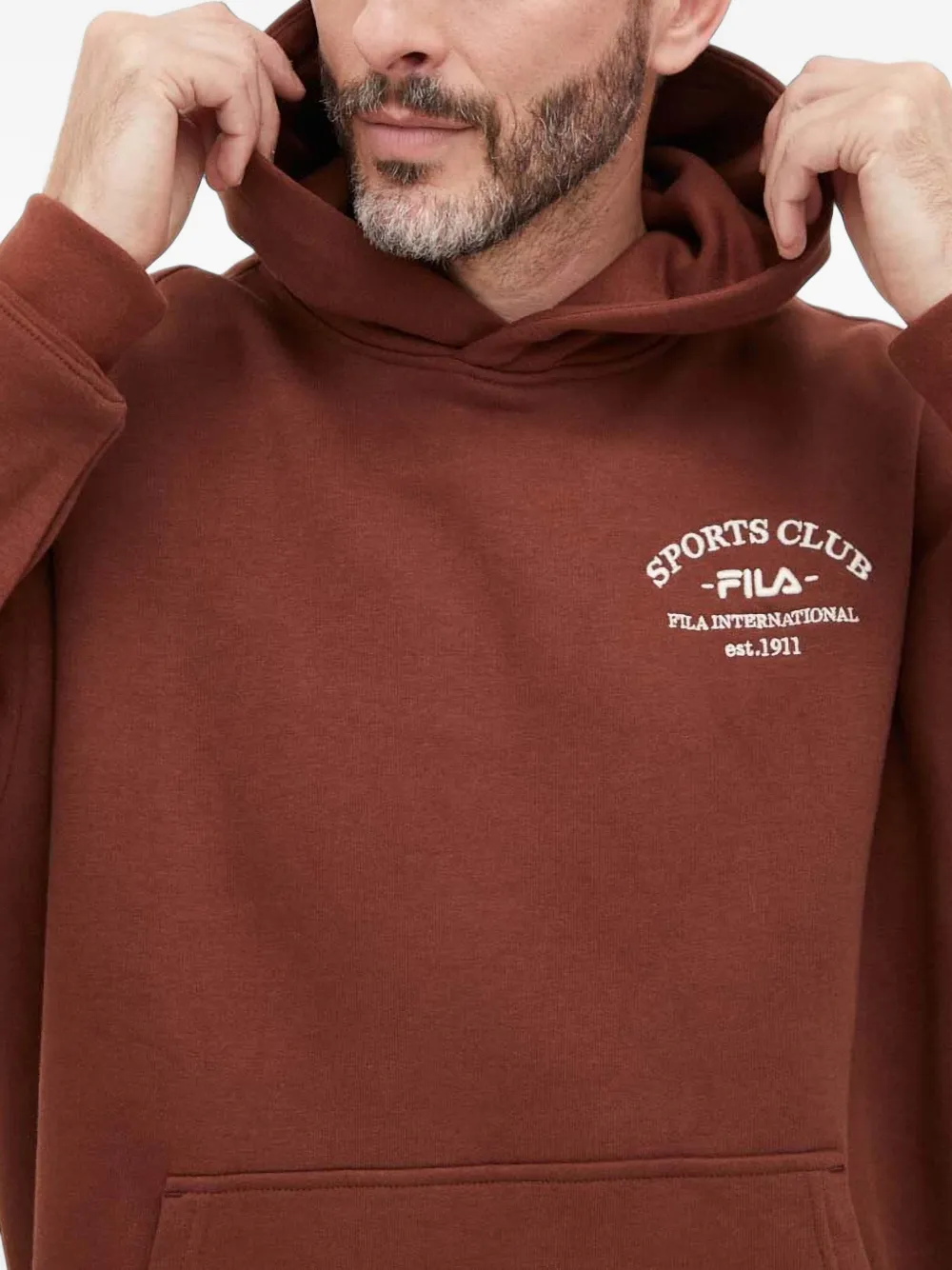 Fila Hoodie met geborduurd logo Bruin
