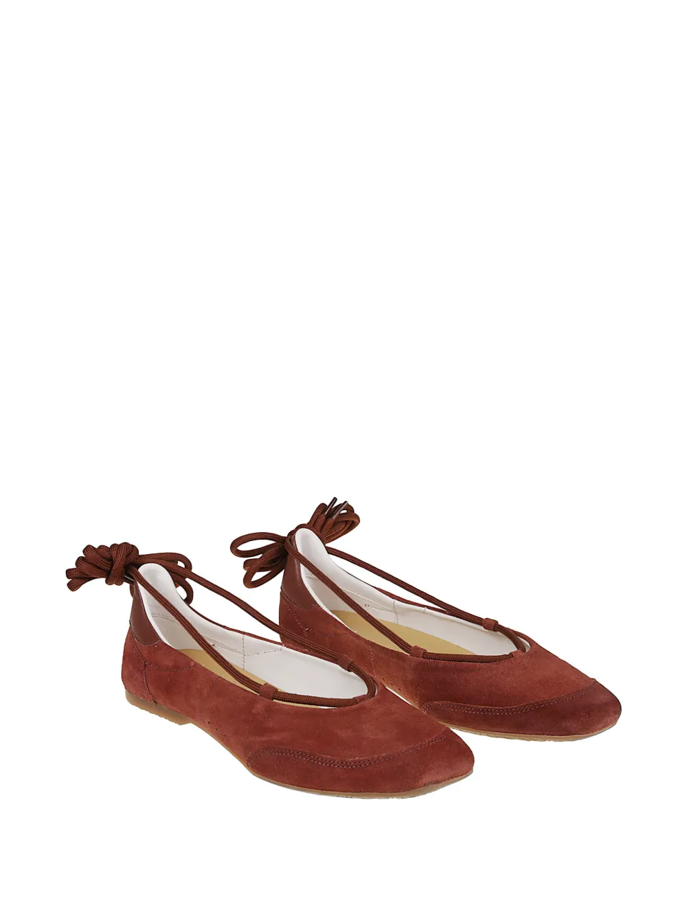 Patrizia Pepe Dancing Skin lace-up ballet flats Bruin