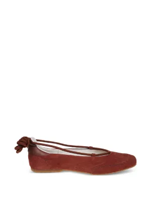 MM6 Maison Margiela ステッチアウト フラットシューズ | レッド