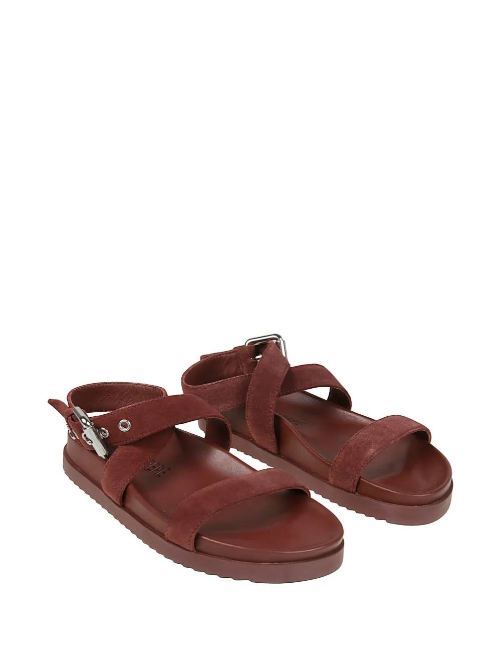 Patrizia Pepe Leren sandalen met gespbandje Rood