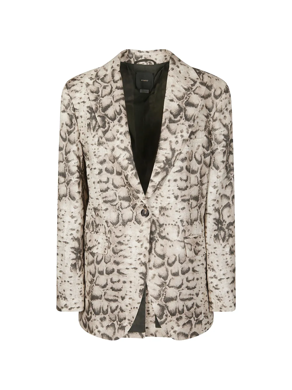 PINKO snake-print blazer - Toni neutri