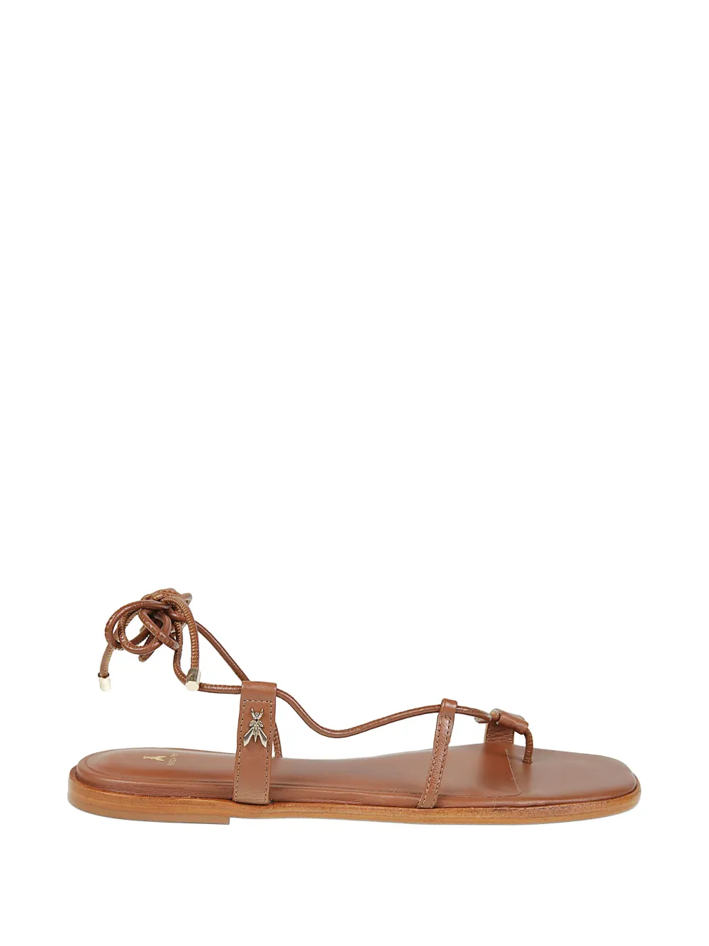 Patrizia Pepe tie-fastening leather sandals Bruin