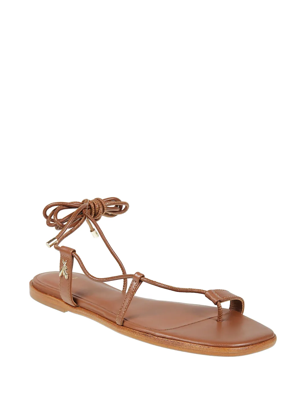 Patrizia Pepe tie-fastening leather sandals Bruin
