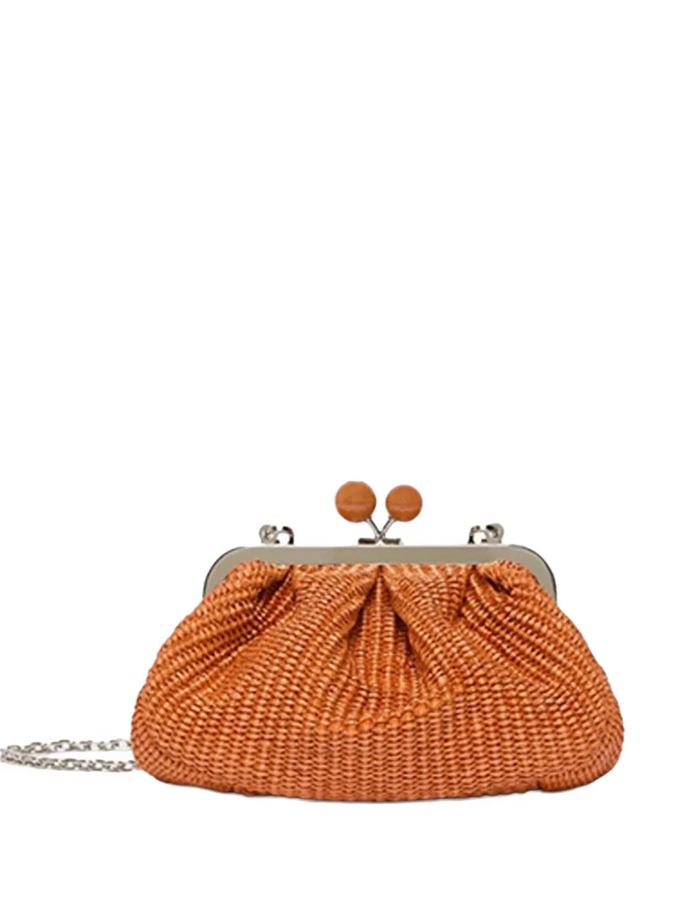 Weekend Max Mara small Pasticcino woven raffia-effect sphere tote bag - Arancione