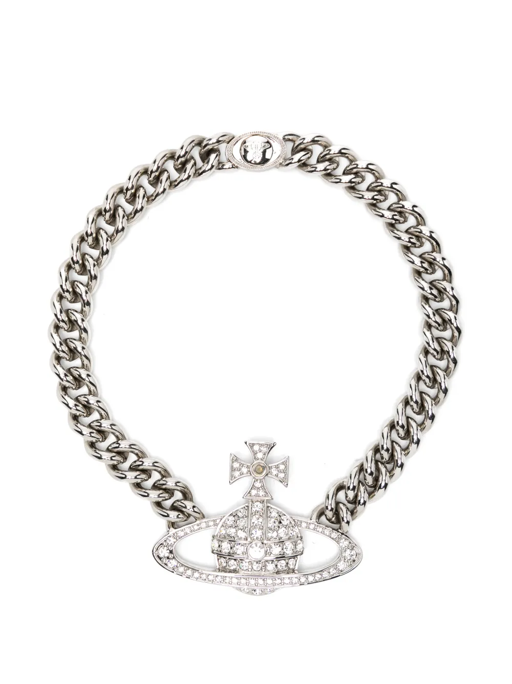Vivienne Westwood Pre-Owned Orb crystal necklace - Argento