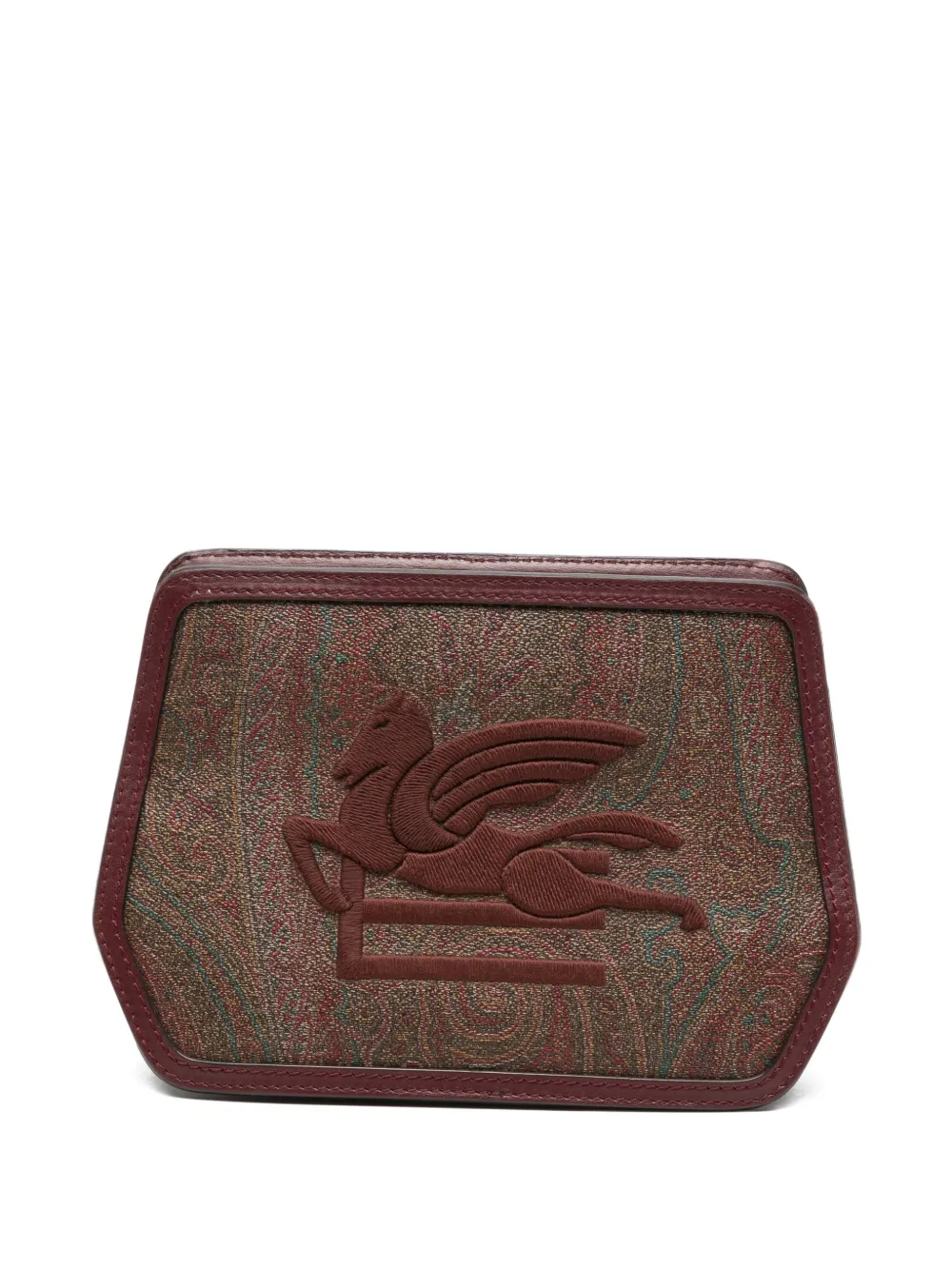 Etro Pre-Owned logo-embroidered paisley-print cluth bag - Rosso