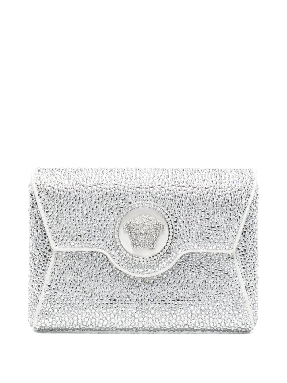 Versace Pre-Owned La Medusa crystal envelope clutch - Argento