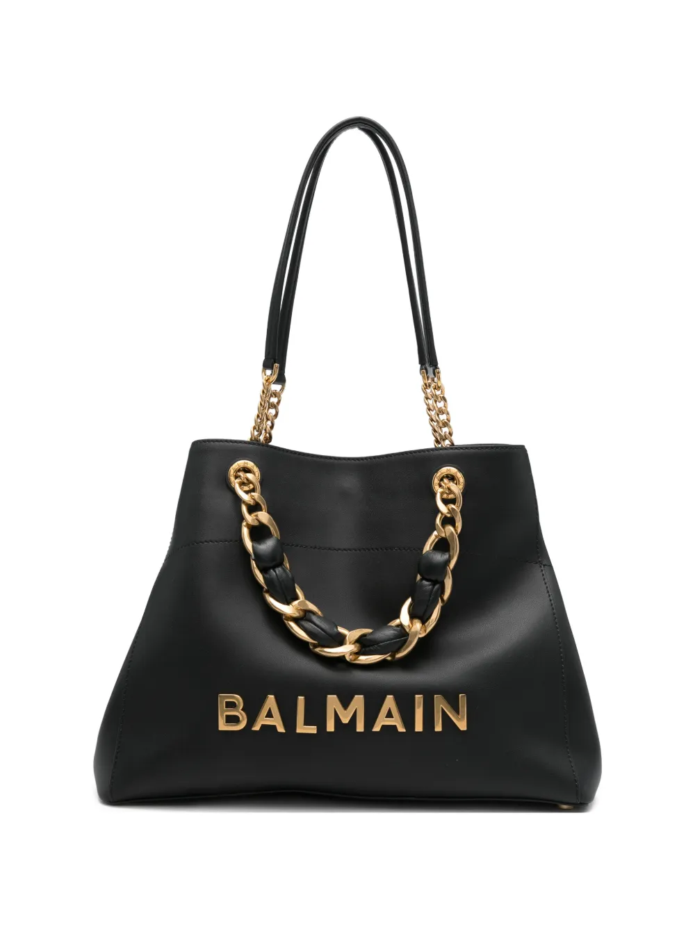 Pre-owned Balmain Logo-plaque Shoulder Bag In Black