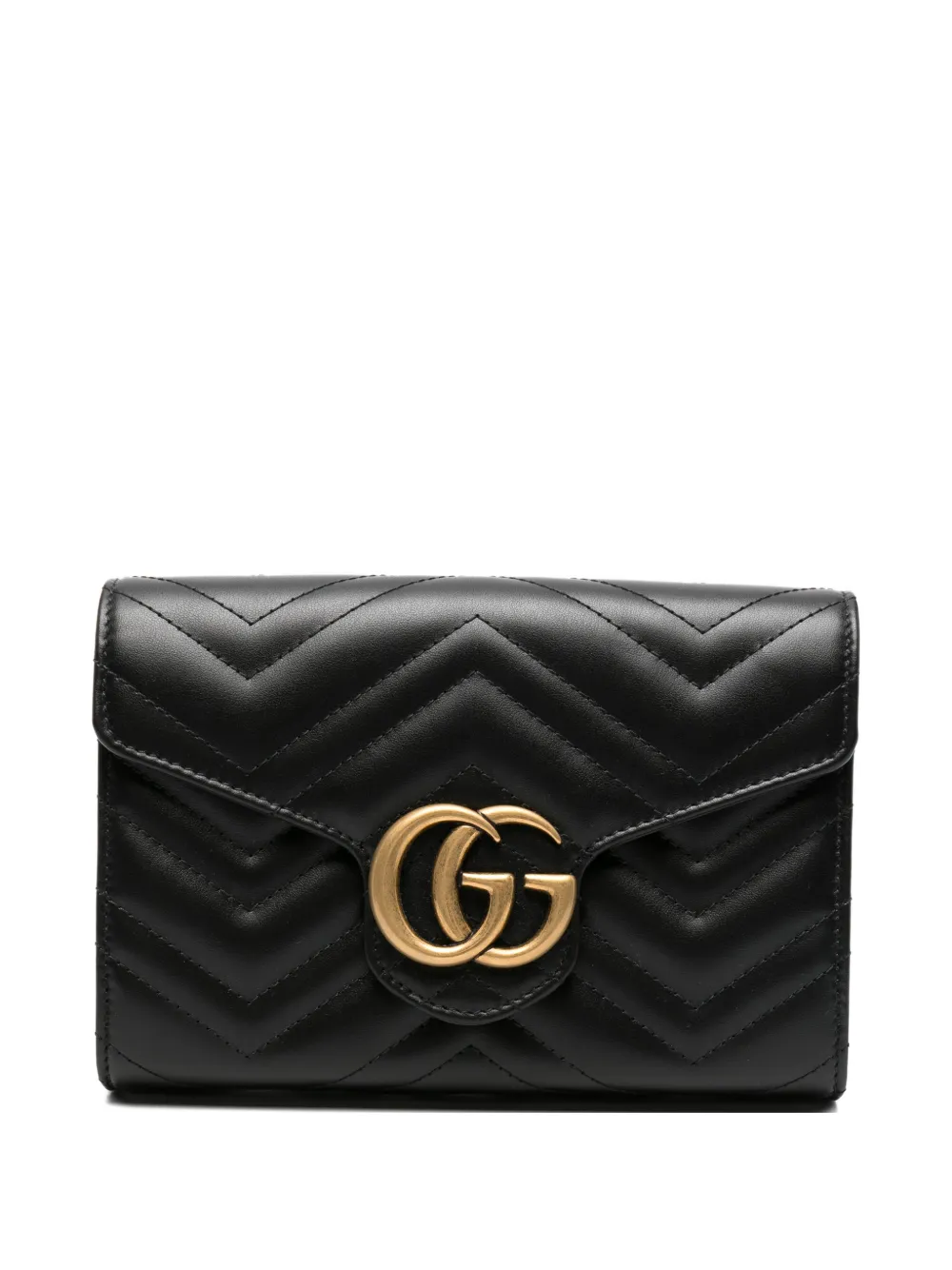 Gucci Pre-Owned mini chevron-pattern clutch bag - Nero
